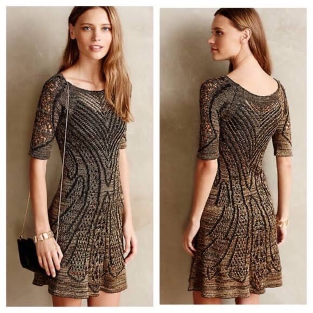 Cecilia Prado Obrizus Dress Gold and Black size m NWT - Picture 4 of 12